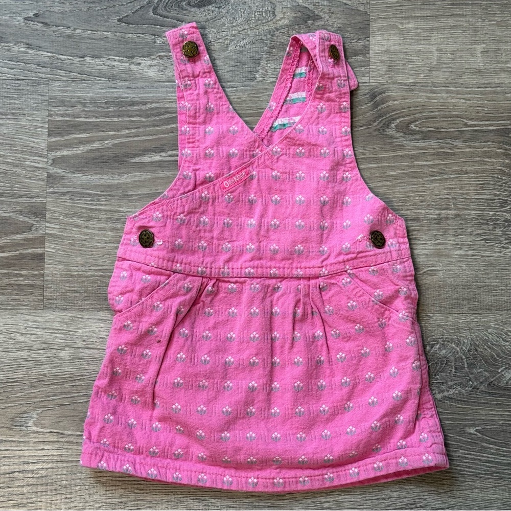 Vintage Oshkosh floral dress pink 24m